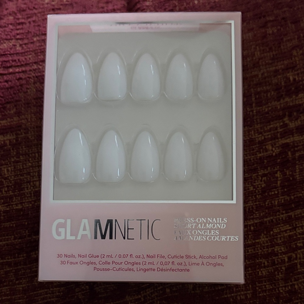 Glamnetic Milky White Short Almond Press-On Nails